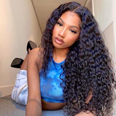 China Curly Curly Virgin Brazilian Raw Cuticle Aligned Hair Lace Frontal Closure Wig Transparent Lace Front Wig Natural Hair Hd Full Cheap for sale