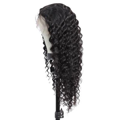 China Unprocessed 8-40 100 Inch Natural Deep Wave Virgin Human Hair 4*4 Lace Closure Wigs Unprocessed Deep Wave For Black Women for sale