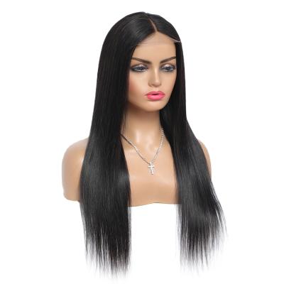 China Cuticle Aligned Human Hair Lace Closure Wig Unprocessed Peruvian Silky Straight 5*5 Virgin Hair Wave Mink Lace Front Wig Vendor Wholesale for sale