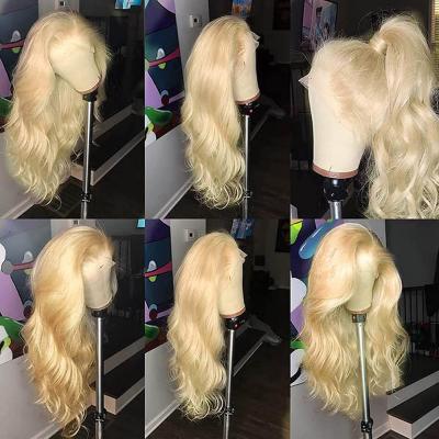 China Wholesale 613 HD Human Hair Lace Wig HD Body Wave Peruvian Transparent Swiss Pre Plucked Lace Frontal Wigs For Black Women for sale