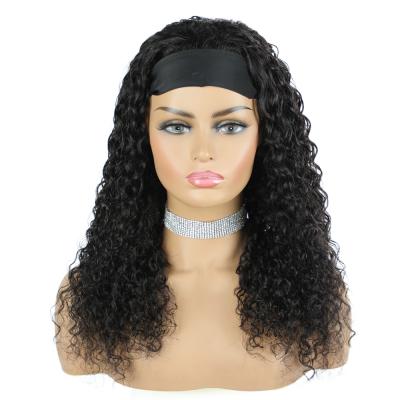 China Full Curly Curly Cuticle Headband Wigs GlueLess Curly Hair None Lace 10A Virgin Peruvian Head Band Hair Wigs for sale