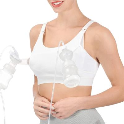 China Breathable White Color Momcozy Patent Protected Design Customize Nursing Mommy Pumping Bra for sale