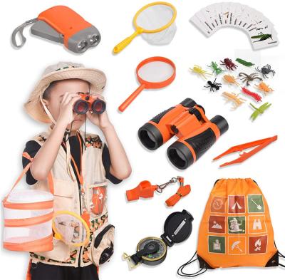 China Eco-friendly Material Outdoor Exploration Set Including Bags Flashlight, Compass Toys Kids Binoculars Gift For Boys Girls for sale