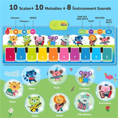 China 2021 New Educational Toy Music Carpet Kids Piano Mat with 90+ Sounds Musical Play Mat for Baby Toddlers for sale