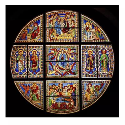 China Architecturaal van de de Lage Prijzendouane van Gebrandschilderd glasart window panels decorative glass van de het Patroonvlek de Kerkglas Te koop