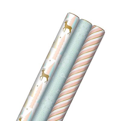 China Hot Selling Materials Christmas Gift Korea Style Recycled Colorful Custom Wrapping Paper Gift Wrapping Paper Roll for sale