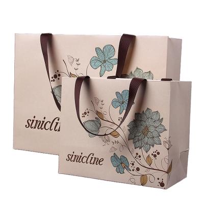 China Recycled Materials Wholesale Custom Brown Kraft Paper Packaging Craft Shopping Bag With Big Wide Bottom Bottom for sale