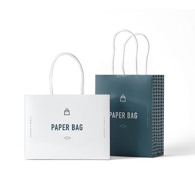 China Recycled Materials Thank You Bags Business Biodegradable Recyclable Branded Paper Bags With Logo for sale