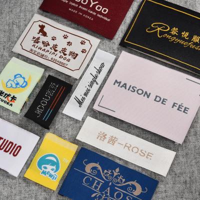 China Washable Custom Apparel Woven Label For T Shirts Printing Bags Shoes Cloth Label for sale