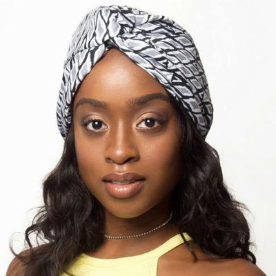 China Custom high quality female image fashion beauty double layer turban hat for women for sale