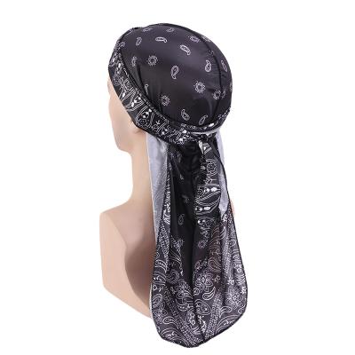 China Wholesale SILKY / 100%POLYESTER Paisley Pattern Durag Men's Hiphop Silky Headwrap Men's Durag for sale