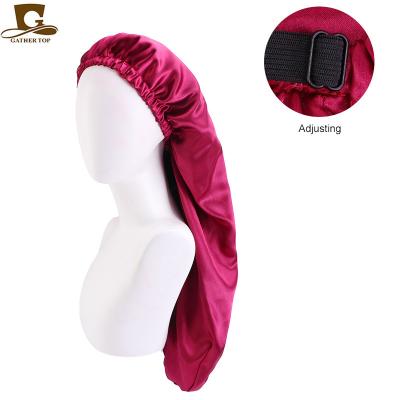 China New Character Style Long Women Night Hair Adjustable Satin Hair Cap For Braids for sale