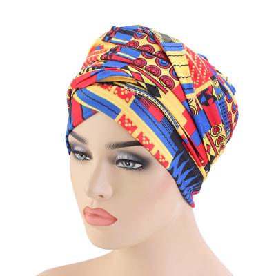 China DecorateÂ   Wholesale 6 Colors Turban Pattern African Nigerian Muslim Women Headscarf Long Turban Headwrap for sale