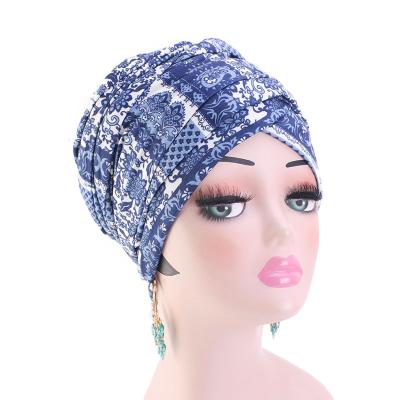 China Fashion Style Headwrap Long Headscarf Bohemian Nigerian Turban Head Wrap Bandana for sale