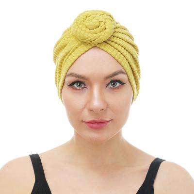 China Hot Sale Fashion Hair Headwraps Turban Tied Turban Hat For Women Head Decor for sale