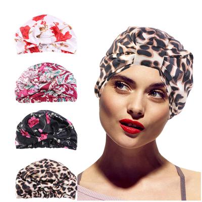 China Fashion Wholesale satin lined silky hair hood knotted turban sleep cap turbans for women design for sale