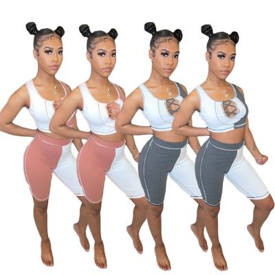 China Breathable L172021Women Summer 2 Piece Pants Sets Joggers Plus Size Jogging Sweat Suits Sets Ribbed Two Piece Yoga Leggings Sets For Ladies for sale