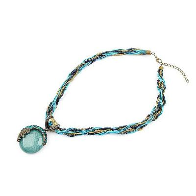 China Multilayer Alloy Boho Resin Necklace BOHEMIA Chic Beads Jewelry for sale