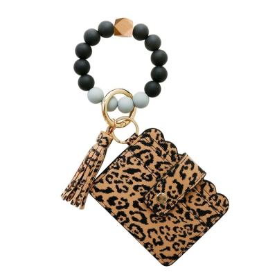 China Silicone Bead Bracelet With Purse Macrame Wholesale Custom Women Charm Silicone Bead Key Chain Bracelet for sale