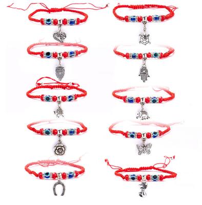 China Feng shui bracelet fashion women red rope lucky devil's eye bracelet feng shui bracelet for sale