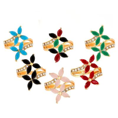 China Vintage Wholesale Fashion Alloy Resin New Rings Wedding Party Decoration Woman Rings for sale