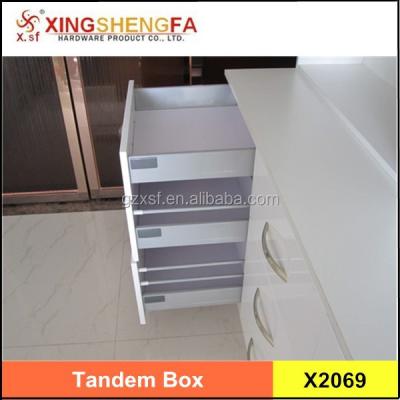 China Luxury Full Extension Double Drawer Wall Drawer Cabinet Metal Slide Tandem Box 85mm Height for sale