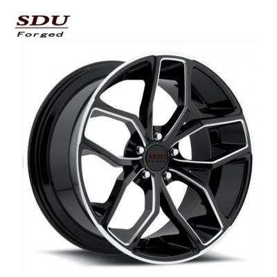 China 1 Piece T6061 Aluminum Forged Wheels 1 Piece Black Machine Lip For Passenger Car Wheels Build Wheels For All Car Models for sale