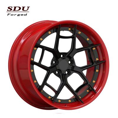 China Unique Design T6061 Aluminum 2 Pieces 18-22 Inch Concave Forged Wheels Combo Color Red And Black Wheels For 3 Series 5 Series 335i m3 e90 for sale