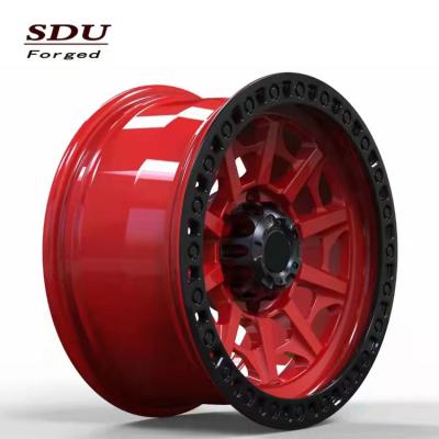 China T6061 17x8 17x8.5 beadlock 4x4 real aluminum forged wheels 18 inch beadlock rims with 6 holes 6x139.7 holes 8x165.1 offroad wheels 8 17 18 20 for sale