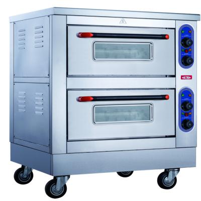 China Wheel 4 Commercial Electric Mechanical Model Double Layer Oven Pizza Cake Bread Maker Bakery Industrial 2 Deck Tray Equipment for sale