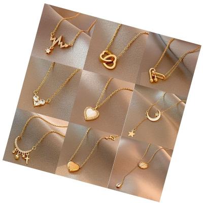 China Hot Vintage Style Love Personality Clavicle Chain Titanium Steel Necklace for sale