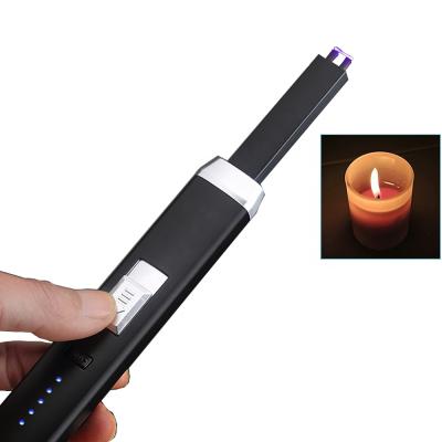 China Free Sample Top Selling Windproof BBQ Lighter Windproof Candle Lighter Customized Lighter Black USB Windproof Lighter for sale