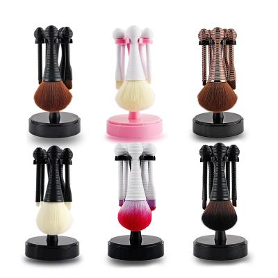 China Angular Blush Wholesale Private Label Makeup Brush Professional Plastic Handle Synthetic Hair Makeup Brush for sale