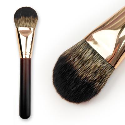 China OCM Flat Brush High Quality Single Imitation Squirrel Wooden Handle Base Cosmetic Makeup Brush for sale