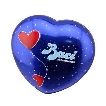 China Caixa Tin Food Containers azul de Tin Can Heart Shaped Tin do chocolate à venda