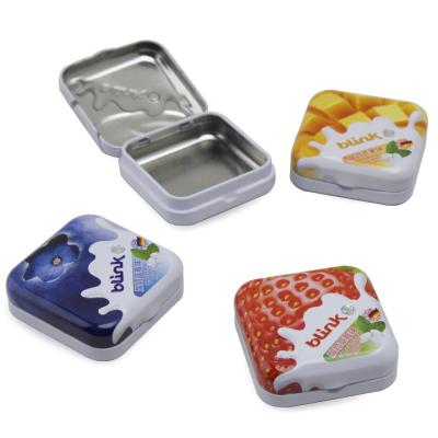 China Personalized Mint Tins Square Candy Tin Box Mini Blink Tin Case 55x55x20mm Te koop