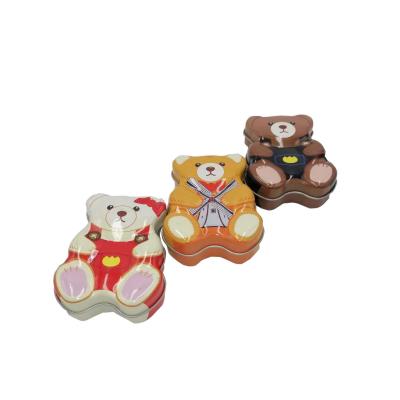 중국 Lovely Bear Shaped Metal Tin Containers Empty Cookie Tins Vintage Christmas Tin Boxes 판매용