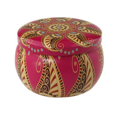 中国 Empty Decorative Candle Tins Michaels Round Antique Tin Candle Box Spice Tins 販売のため