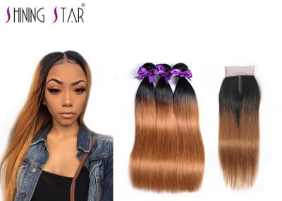 China #1B30 Virgin Brazilian Remy Hair Bundles , Ombre 3 Bundles Of Brazilian Hair for sale