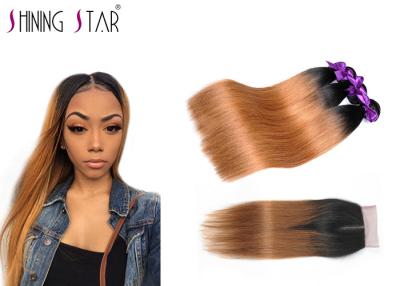 China Soft 1B30 Blonde Malaysian Hair Bundles With Closure Long Lasting Wear for sale