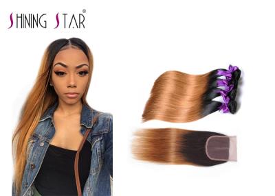 China No Lices 4 Pcs Colored Malaysian Hair Bundles For Girls 1B30 Ombre Blonde for sale