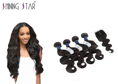 China 4 Bundles Unprocessed Remy Hair Extensions Weave With Closure No Bad Smell for sale