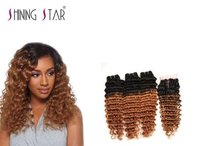 China Curly Virgin Brazilian Deep Wave Hair Bundles With Closure Hold Curl Well for sale