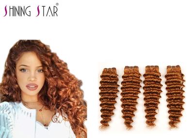 China 4 Bundles Brazilian Deep Wave Human Hair Weave , 30 Deep Wave Blonde Hair Extensions for sale