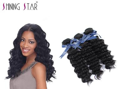 China 3 Bundles Virgin Deep Wave Brazilian Hair / Natural Black Remy Hair Weave for sale