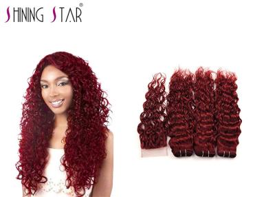 China Non Remy Water Wave Weave Human Hair / Red Water Wave Weave With Closure for sale