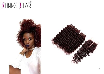 China Deep Wave Unprocessed Malaysian Hair Bundles Red Remy For Girls No Tangle for sale