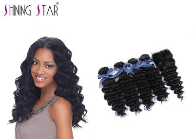 China Healthy Unprocessed Brazilian Curly Hair / Soft Remy Deep Wave Hair Extensions for sale