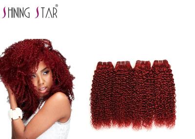 China Colored Short Curly Hair Extensions , Kinky Curl Brazilian Curly Weave for sale