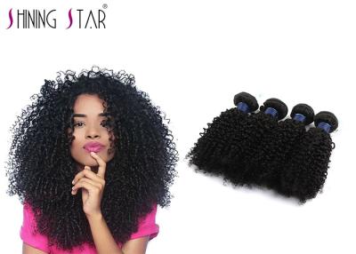 China 100 Remy Hair Natural Color Kinky Curly Hair Weave 4 Bundles for sale